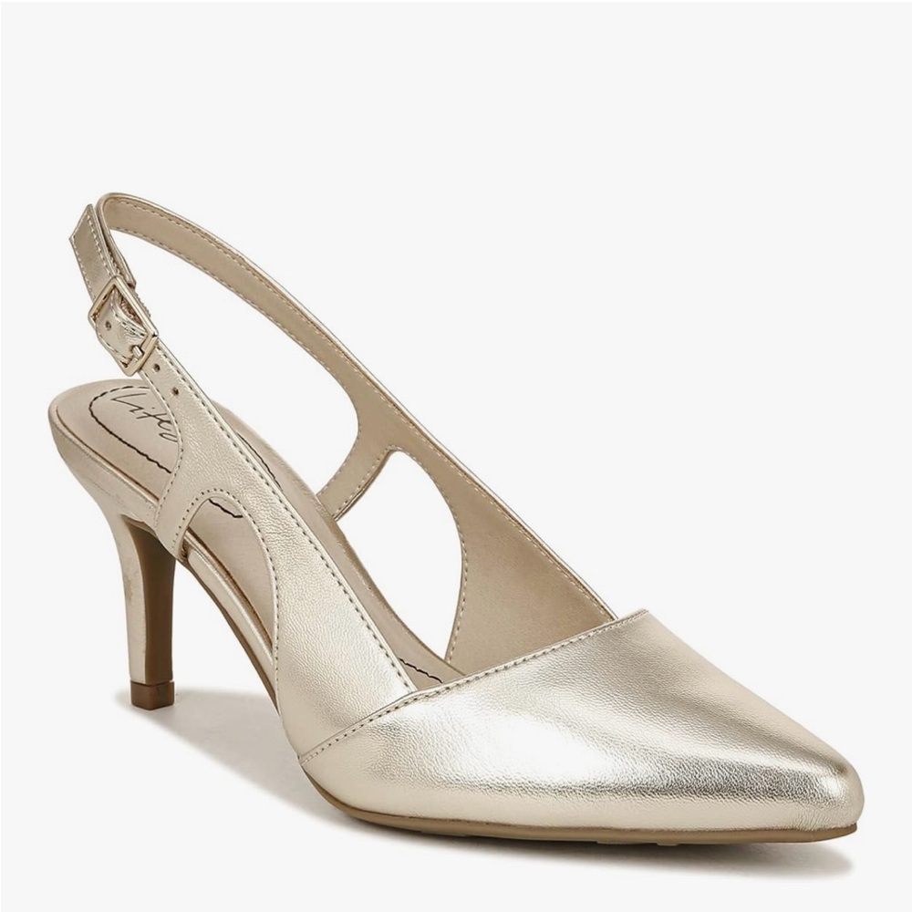 Life Stride Gold Slingback Heels